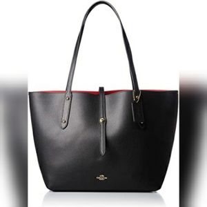 COACH Women's Polished Pebbled Leather Market Tote